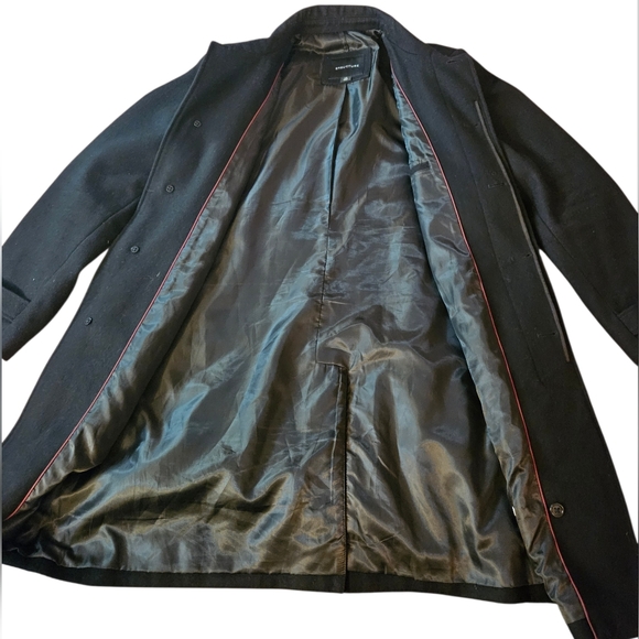 STRUCTURE Men's Wool Pea Coat Black L - Picture 4 of 12